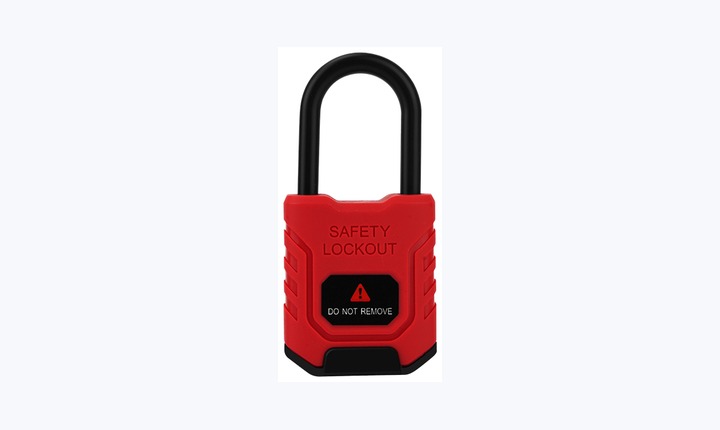 Nylon shackle safety padlock