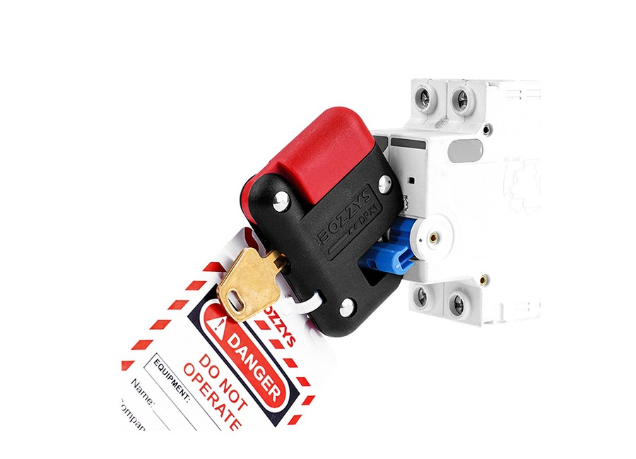 Miniature circuit breaker lockout with tag