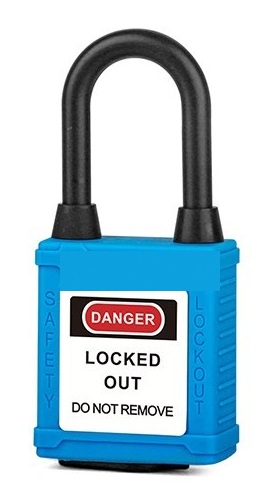 Blue safety padlock