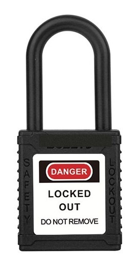 Black safety padlock