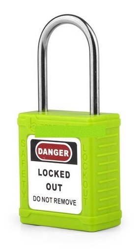 Lime green safety padlock