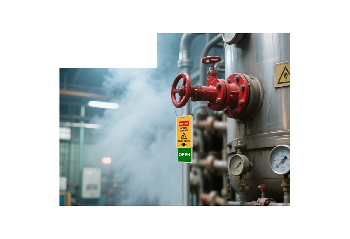 Valve warning status sign