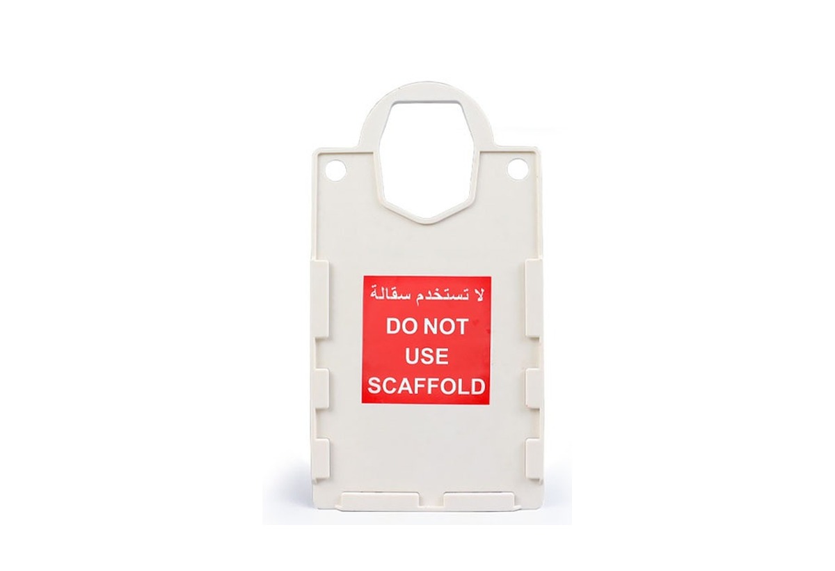 Scaffolding warning tag holder