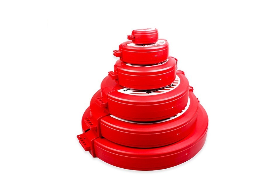 Red gate valve lockout cover set